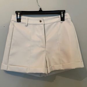 Deluc White leather shorts